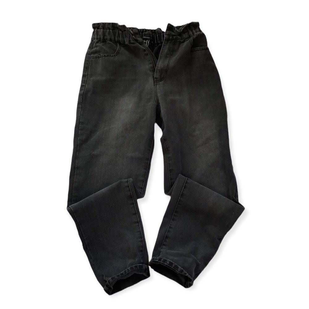 Forever 21 Distressed Black Paper Bag Jeans Sz Medium
